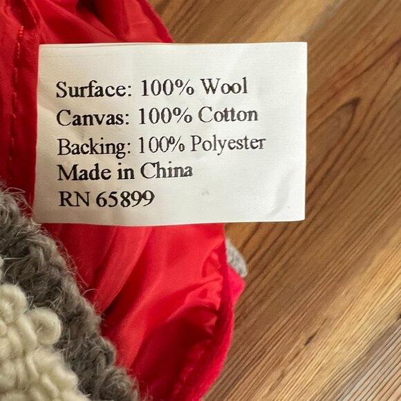 Sally Eckman Roberts Hooked Wool Christmas Stocking 12x20 Snowflake NWT Peking - Picture 5 of 10